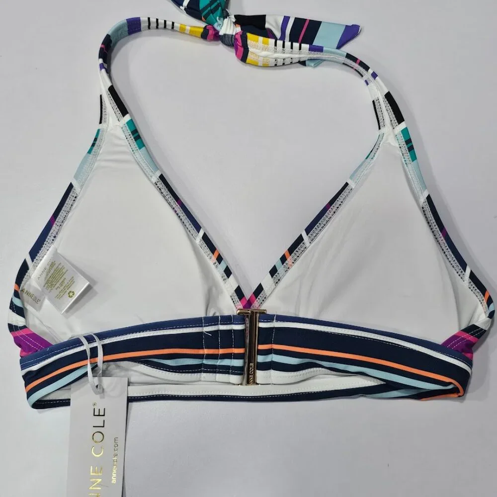 Anne Cole Marilyn Striped Halter Bikini Top